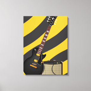 Blues-Gitarre Cartoon Leinwanddruck