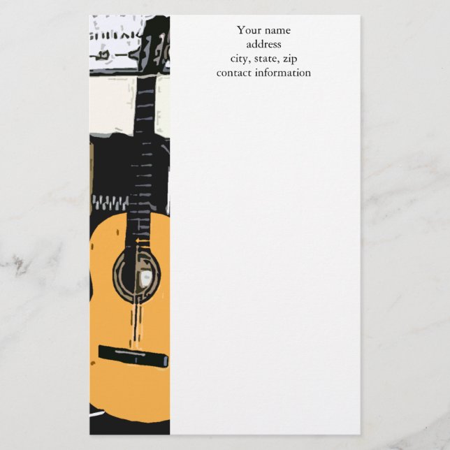 Blues-Gitarren-Briefpapier Briefpapier (Vorderseite)