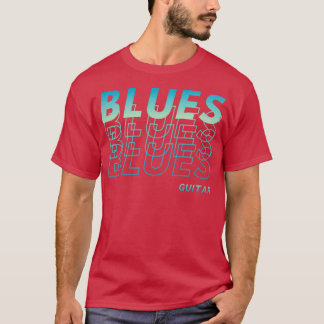 Blues Guitar Wiederholter Text T-Shirt