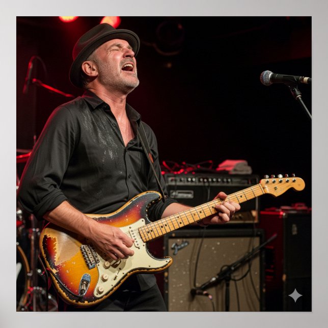Blues Guitarist Poster (Vorne)