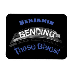 Blues harmonica Spieler Biegen Spaß Musiker Magnet