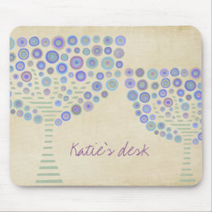 Blues-Kreis-Baum-persönlicher Schreibtisch-Name Mousepad