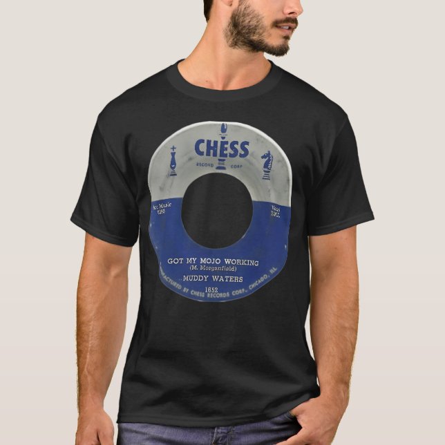 Blues Music Fan muddy Waters Schach Platten Klasse T-Shirt (Vorderseite)