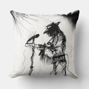 Blues Music Guitar Player und Band auf Bühne Kissen