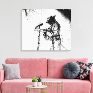 Blues Music Guitar Player und Band auf Bühne Leinwanddruck