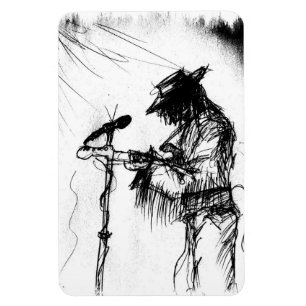 Blues Music Guitar Player und Band auf Bühne Magnet