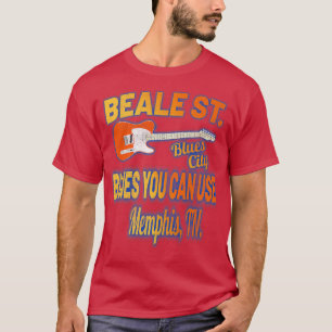 Blues Music Memphis Beale Street USA Guitar Vintag T-Shirt