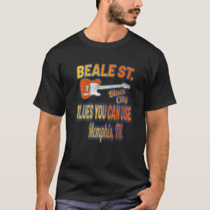 Blues Music Memphis Beale Street Usa Guitar Vintag T-Shirt