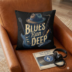 Blues Music Retro Aesthetic Vintag Jazz Kissen