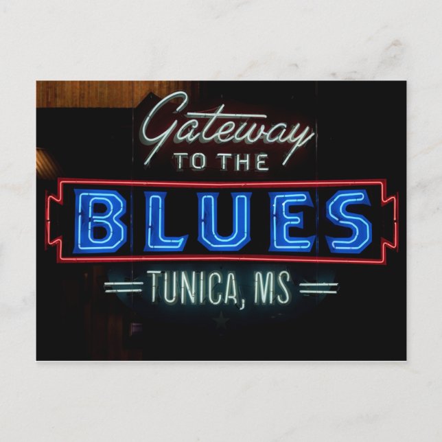 Blues Music Sign Tunica Mississippi Postkarte (Vorderseite)
