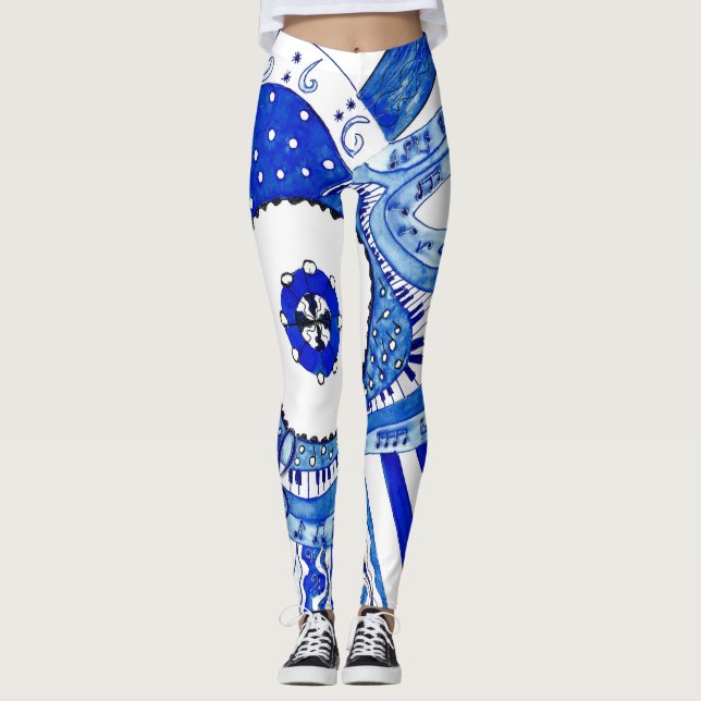 Blues-Musik Leggings (Vorderseite)