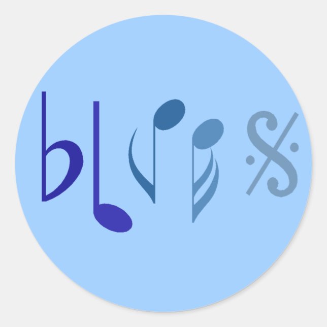 Blues Musiknoten Sticker (Vorderseite)
