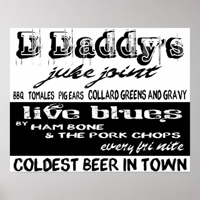 Blues-Musikposter für Vintage Werbung Poster (Vorne)