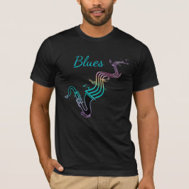 Blues-MusikSaxophone und musikalische Anmerkungen T-Shirt