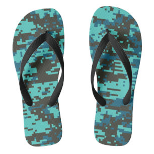 Blues Muster für digitale Camouflage Flip Flops