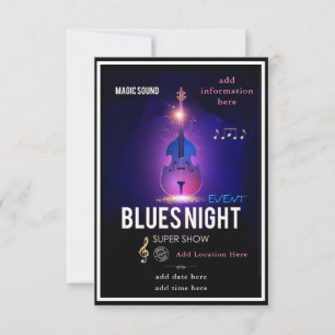 Blues Night Einladungskarte