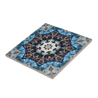 Blues Oktagon Kaleidoskop Fliese