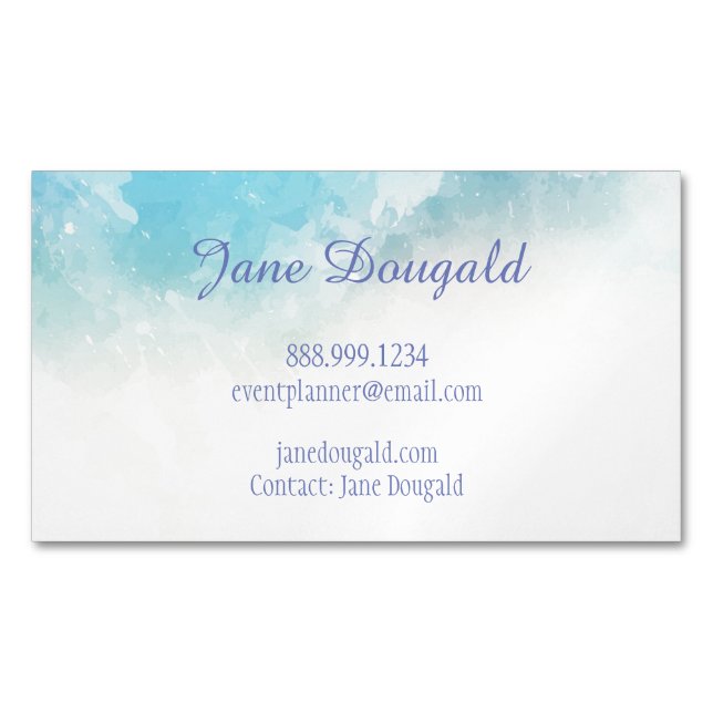 Blues Pastell im Wasser Pink Custom Business Card Magnetische Visitenkarte (Vorderseite)