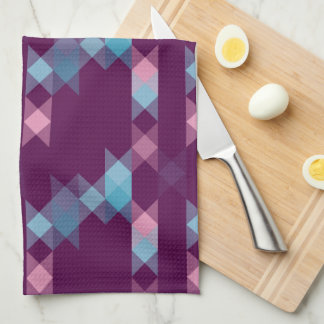blues, pinks and purple geometric geschirrtuch