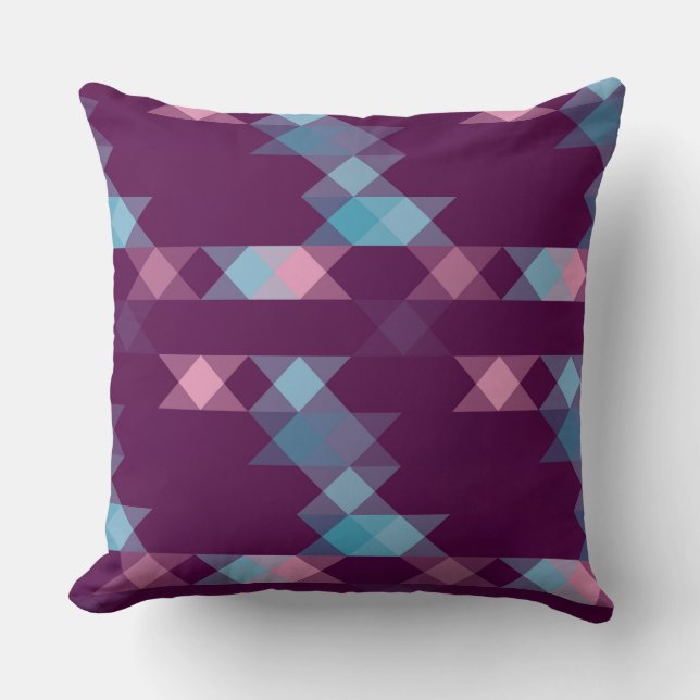 blues, pinks and purple geometric kissen (Vorderseite)