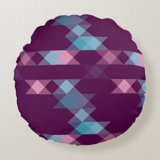 blues, pinks and purple geometric rundes kissen