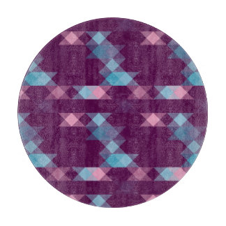 blues, pinks and purple geometric schneidebrett