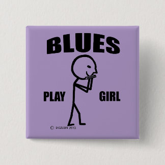 Blues Play Girl Button
