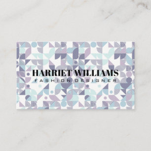 Blues Purples Geometrische Muster Visitenkarte
