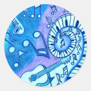 Blues Runder Aufkleber