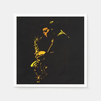 Blues-Saxophonmusiker-Papier-Taschentücher Serviette
