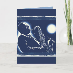 Blues-Saxophonspieler Pop-Art-Musiker Musik Karte