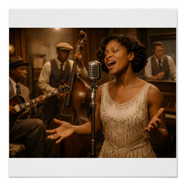 Blues Singer’s First Record Recording Poster (Vorderseite)