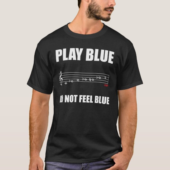 Blues-Skala-Anmerkung T-Shirt (Vorderseite)