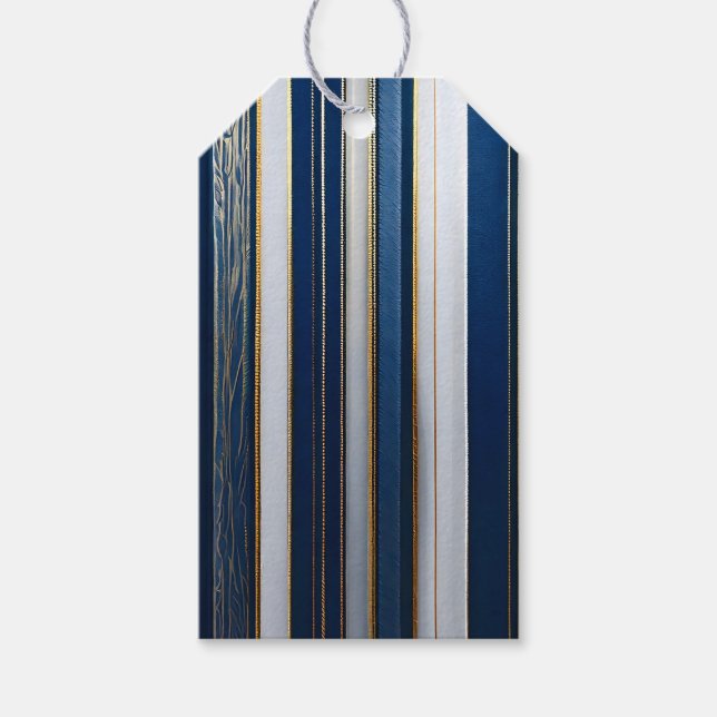 Blues Stripes Blue White Geschenkanhänger (Vorderseite)