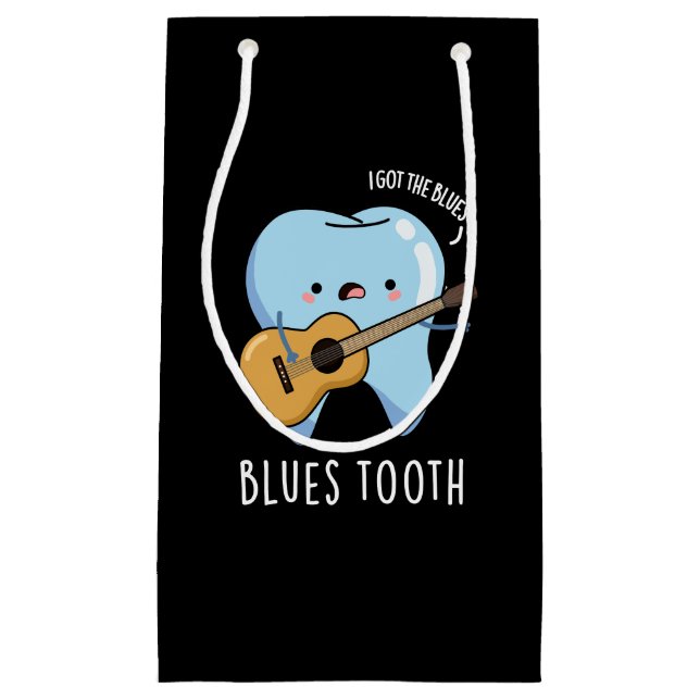 Blues Tooth Funny Dental Music Pub Dark BG Kleine Geschenktüte (Vorderseite)