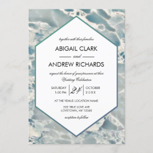 Blues über Hochzeiten von Beach Sea Glass Einladung