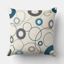 Blues und Graukreise Kissen