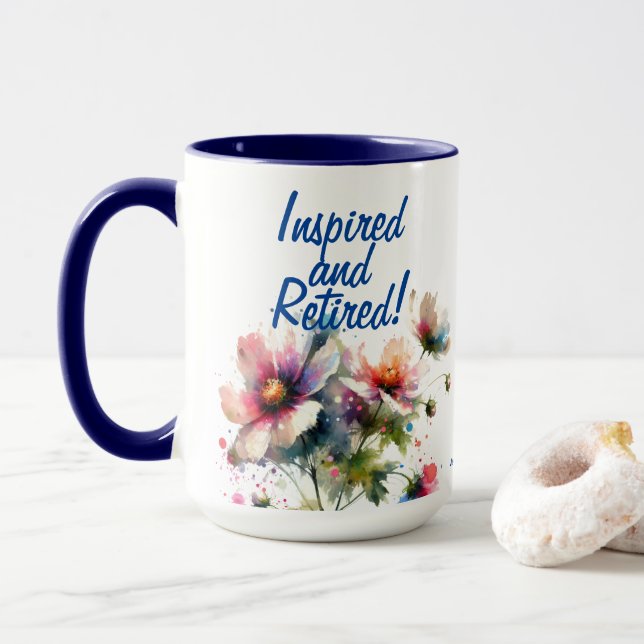 Blues und Pinsel: Aquarell Tasse (Mit Donut)