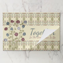 Blues und Rosa mit Burgundy Paper-Tischsets
