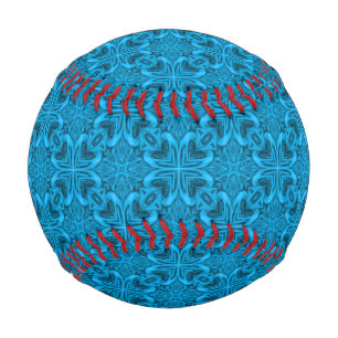 Blues Vintages blaues Fraktal Kaleidoskop Baseball