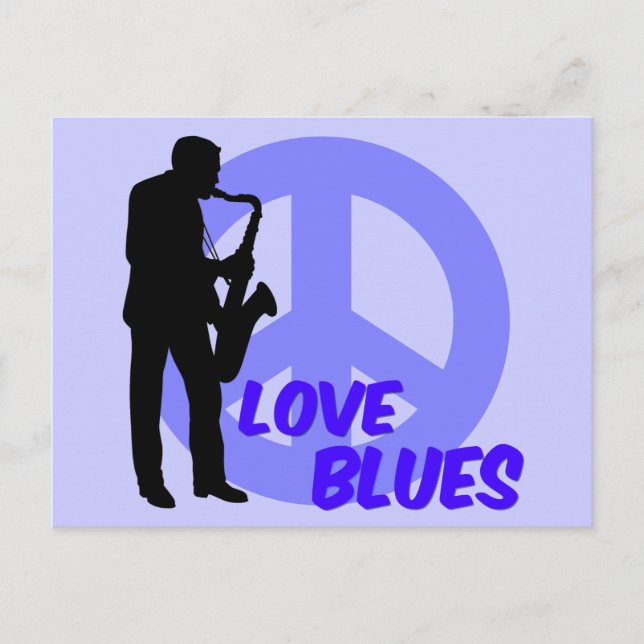 Blues zur Liebe des Friedens Postkarte (Vorderseite)