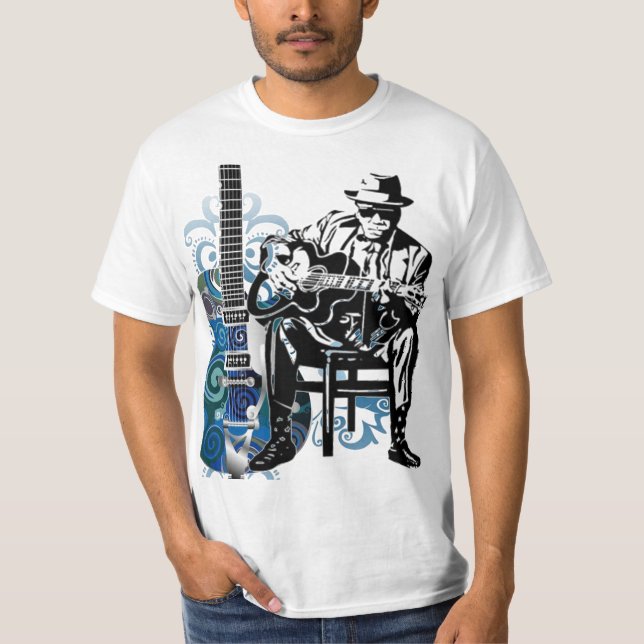 Bluesgitarrenmann-Musikt-shirt T-Shirt (Vorderseite)