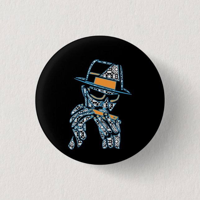 Bluesmusiker Button (Vorderseite)