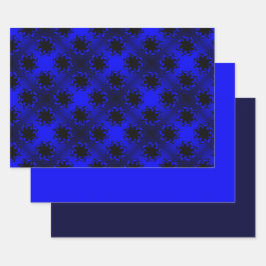 Bluest Blue Gradient Star Bow Geschenkpapier Set