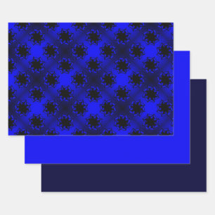 Bluest Blue Gradient Star Bow Geschenkpapier Set