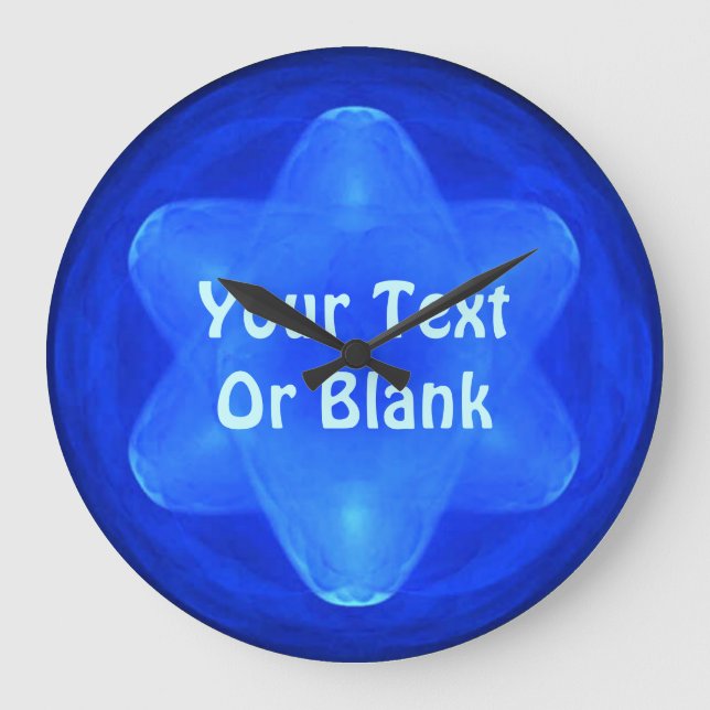 Bluestar Fractal Große Wanduhr (Vorderseite)