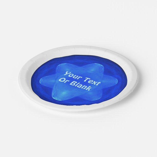 Bluestar Fractal Pappteller (Schrägansicht)