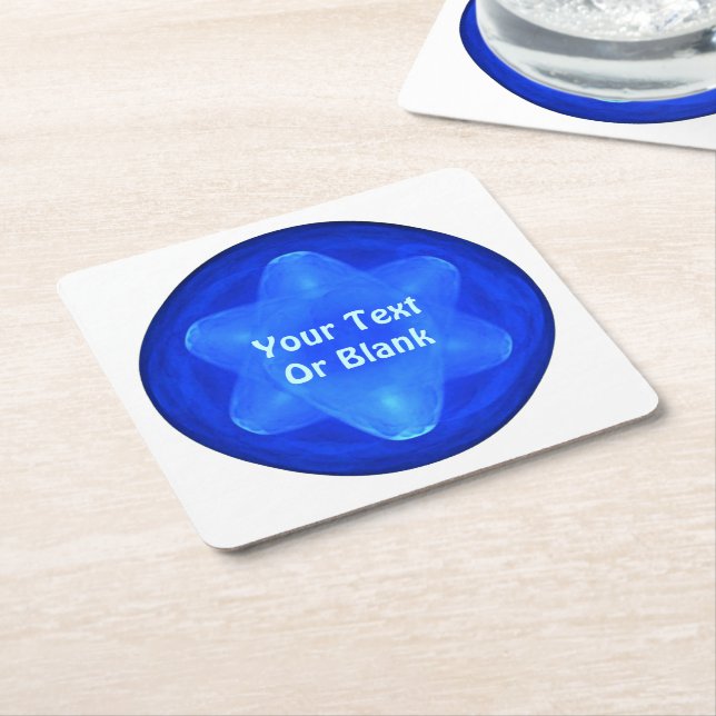 Bluestar Fractal Rechteckiger Pappuntersetzer (angewinkelt)