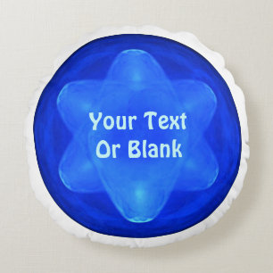 Bluestar Fractal Rundes Kissen