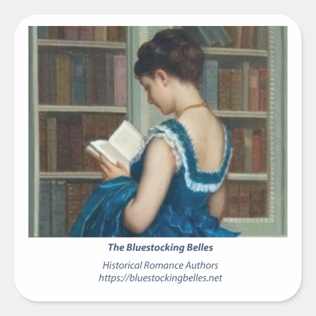 Bluestocking Belle Logo-Aufkleber Quadratischer Aufkleber (Vorderseite)